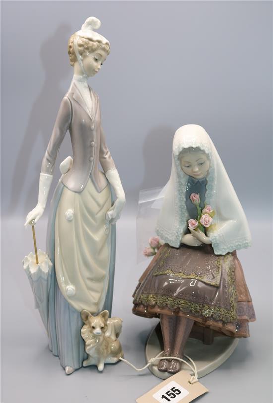 2 Lladro figures, girls in veils